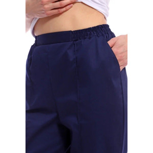 Брюки медицинские женские М-07-05-СТР CVC стрейч (р-ры: 42-62) темно-синий