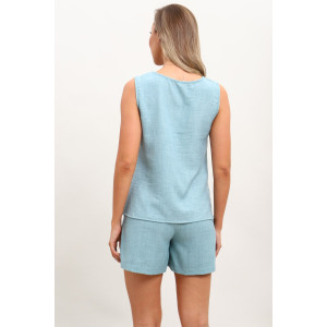 Костюм двойка детский КЖ-001 лён смесовый (р-ры: 44-62) ментоловый Костюм двойка детский КЖ-001 лён смесовый (р-ры: 44-62) ментоловый