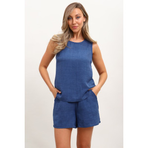 Костюм двойка детский КЖ-001 лён смесовый (р-ры: 44-62) джинсовый Костюм двойка детский КЖ-001 лён смесовый (р-ры: 44-62) джинсовый