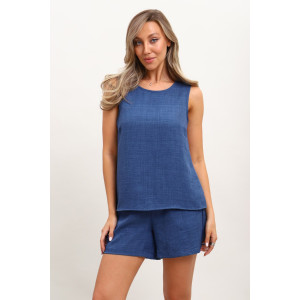 Костюм двойка детский КЖ-001 лён смесовый (р-ры: 44-62) джинсовый Костюм двойка детский КЖ-001 лён смесовый (р-ры: 44-62) джинсовый