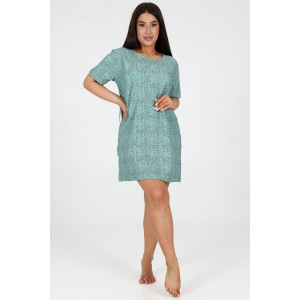 Туника женская №52331 футер с лайкрой 2-х нитка (последний размер) бирюзовый 46-48 Туника женская №52331 футер с лайкрой 2-х нитка (последний размер) бирюзовый 46-48