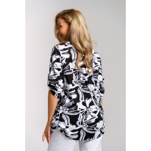 Туника женская №36970 кулирка (последний размер) черно-белый 54