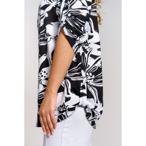 Туника женская №36970 кулирка (последний размер) черно-белый 54