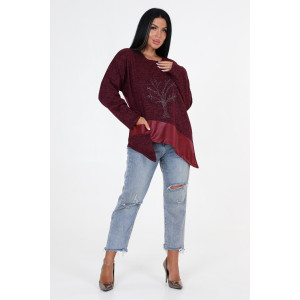 Туника женская №31824 ангора (последний размер) бордо 50