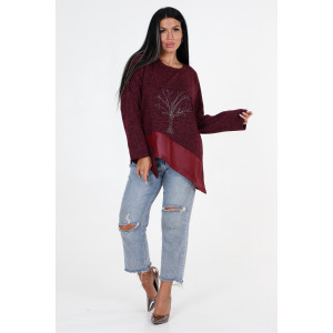 Туника женская №31824 ангора (последний размер) бордо 50