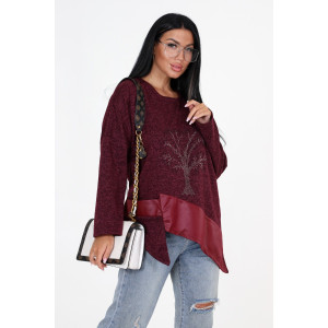 Туника женская №31824 ангора (последний размер) бордо 50