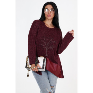 Туника женская №31824 ангора (последний размер) бордо 50