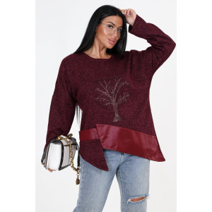 Туника женская №31824 ангора (последний размер) бордо 50