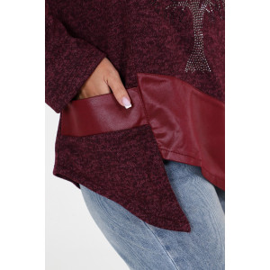 Туника женская №31824 ангора (последний размер) бордо 50