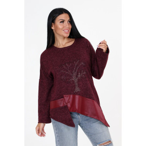 Туника женская №31824 ангора (последний размер) бордо 50