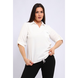 Туника женская №31973 трикотаж букле (последний размер) белый 56