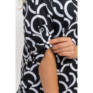 Туника женская №36791 кулирка (последний размер) черно-белый 54