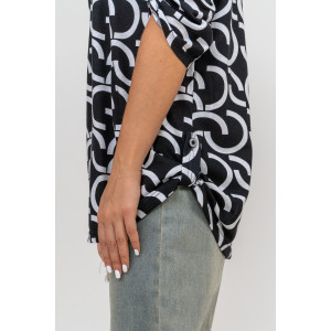 Туника женская №36791 кулирка (последний размер) черно-белый 54