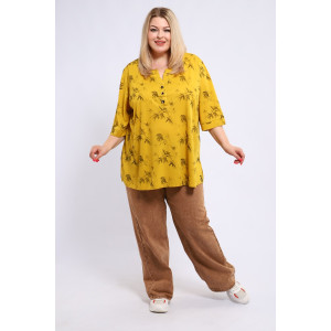 Туника женская №31977 хлопок стрейч (последний размер) желтый 62