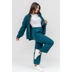 Костюм двойка женский №31861 микровельвет (последний размер) изумруд 50,58 Костюм двойка женский №31861 микровельвет (последний размер) изумруд 50,58