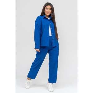 Костюм двойка женский №31861 микровельвет (последний размер) синий 58,60 Костюм двойка женский №31861 микровельвет (последний размер) синий 58,60