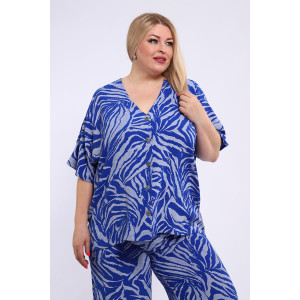 Костюм двойка женский №31956 сингапур (последний размер) синий 60