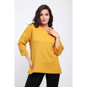 Футболка женская №24294 жатка (последний размер) горчица 54