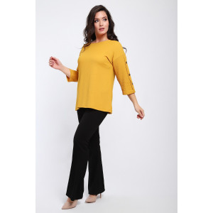 Футболка женская №24294 жатка (последний размер) горчица 54