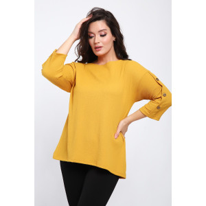 Футболка женская №24294 жатка (последний размер) горчица 54