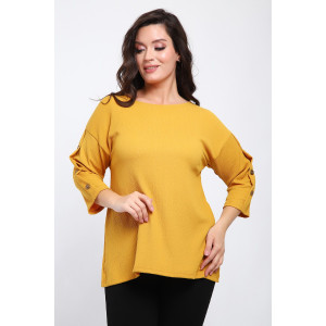 Футболка женская №24294 жатка (последний размер) горчица 54