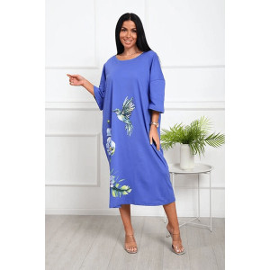 Футболка-платье женская удлиненная Арт. 1092 кулирка (последний размер) васильковый 62-64 Футболка-платье женская удлиненная Арт. 1092 кулирка (последний размер) васильковый 62-64