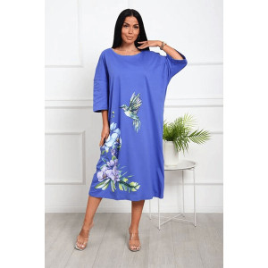 Футболка-платье женская удлиненная Арт. 1092 кулирка (последний размер) васильковый 62-64 Футболка-платье женская удлиненная Арт. 1092 кулирка (последний размер) васильковый 62-64