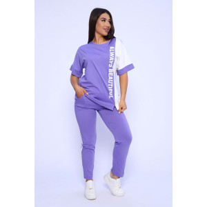 Костюм двойка женский №65057 кулирка (последний размер) сиреневый 54,56,66 Костюм двойка женский №65057 кулирка (последний размер) сиреневый 54,56,66