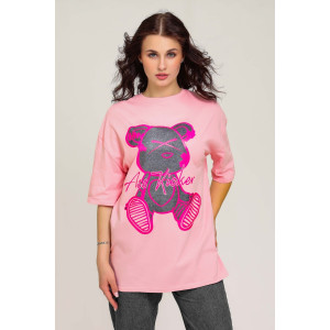 Футболка женская №50553 кулирка (последний размер) розовый 52 Футболка женская №50553 кулирка (последний размер) розовый 52