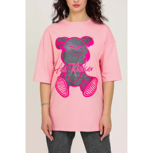 Футболка женская №50553 кулирка (последний размер) розовый 52 Футболка женская №50553 кулирка (последний размер) розовый 52