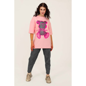 Футболка женская №50553 кулирка (последний размер) розовый 52 Футболка женская №50553 кулирка (последний размер) розовый 52