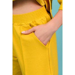 Костюм двойка женский №8150 футер с лайкрой 2-х нитка (последний размер) желтый 46,50,52 Костюм двойка женский №8150 футер с лайкрой 2-х нитка (последний размер) желтый 46,50,52