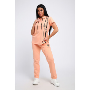 Костюм двойка женский ДКБ-1048 кулирка (последний размер) персиковый 60