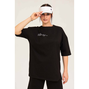 Футболка женская №50551 кулирка (последний размер) черный 46 Футболка женская №50551 кулирка (последний размер) черный 46