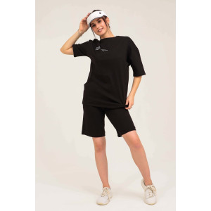 Футболка женская №50551 кулирка (последний размер) черный 46 Футболка женская №50551 кулирка (последний размер) черный 46