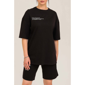 Футболка женская №50551 кулирка (последний размер) черный 46 Футболка женская №50551 кулирка (последний размер) черный 46