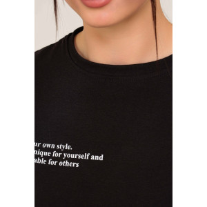 Футболка женская №50551 кулирка (последний размер) черный 46 Футболка женская №50551 кулирка (последний размер) черный 46