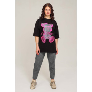 Футболка женская №50553 кулирка (последний размер) черный 50 Футболка женская №50553 кулирка (последний размер) черный 50