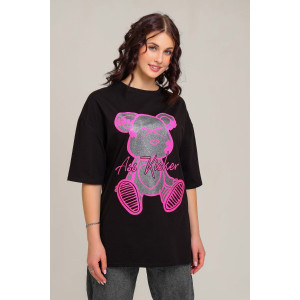 Футболка женская №50553 кулирка (последний размер) черный 50 Футболка женская №50553 кулирка (последний размер) черный 50