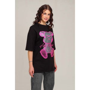 Футболка женская №50553 кулирка (последний размер) черный 50 Футболка женская №50553 кулирка (последний размер) черный 50