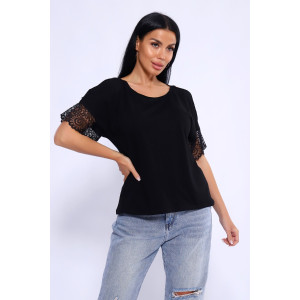 Футболка женская №82063 кулирка (последний размер) черный 50 Футболка женская №82063 кулирка (последний размер) черный 50