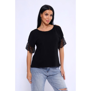 Футболка женская №82063 кулирка (последний размер) черный 50 Футболка женская №82063 кулирка (последний размер) черный 50