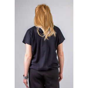 Футболка женская арт. А2006 хлопок стрейч (последний размер) черный 50-52