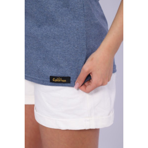 Футболка женская №33603 трикотаж спортивный (последний размер) индиго меланж 48,52