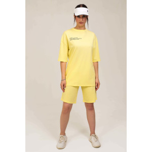 Футболка женская №50551 кулирка (последний размер) желтый 52,54