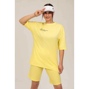 Футболка женская №50551 кулирка (последний размер) желтый 52,54