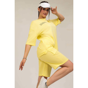 Футболка женская №50551 кулирка (последний размер) желтый 52,54