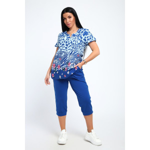 Костюм двойка женский ЕКБ-1051 кулирка (последний размер) синий 66