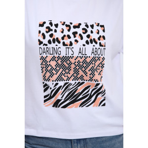 Футболка женская №32078 кулирка с лайкрой пенье (последний размер) белый 48,52