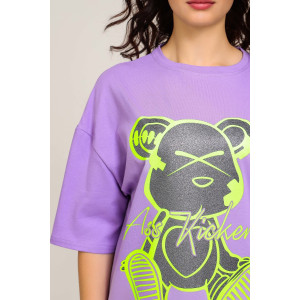 Футболка женская №50553 кулирка (последний размер) сиреневый 52,54 Футболка женская №50553 кулирка (последний размер) сиреневый 52,54